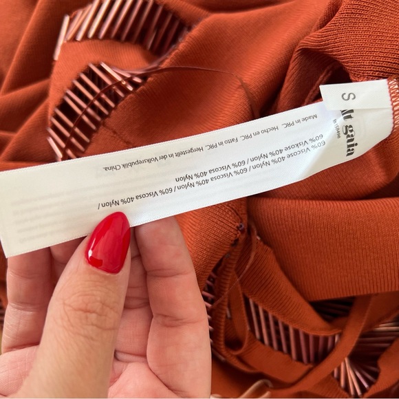 NEW NWT Cult Gaia Olitan Embellished Midi Dress In Tannin - Picture 11 of 11